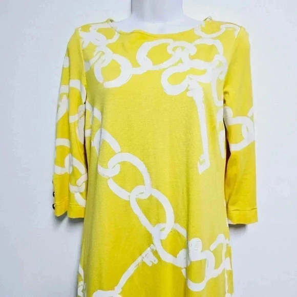 Lilly Pulitzer yellow key chain print dress small - Picture 5 of 10